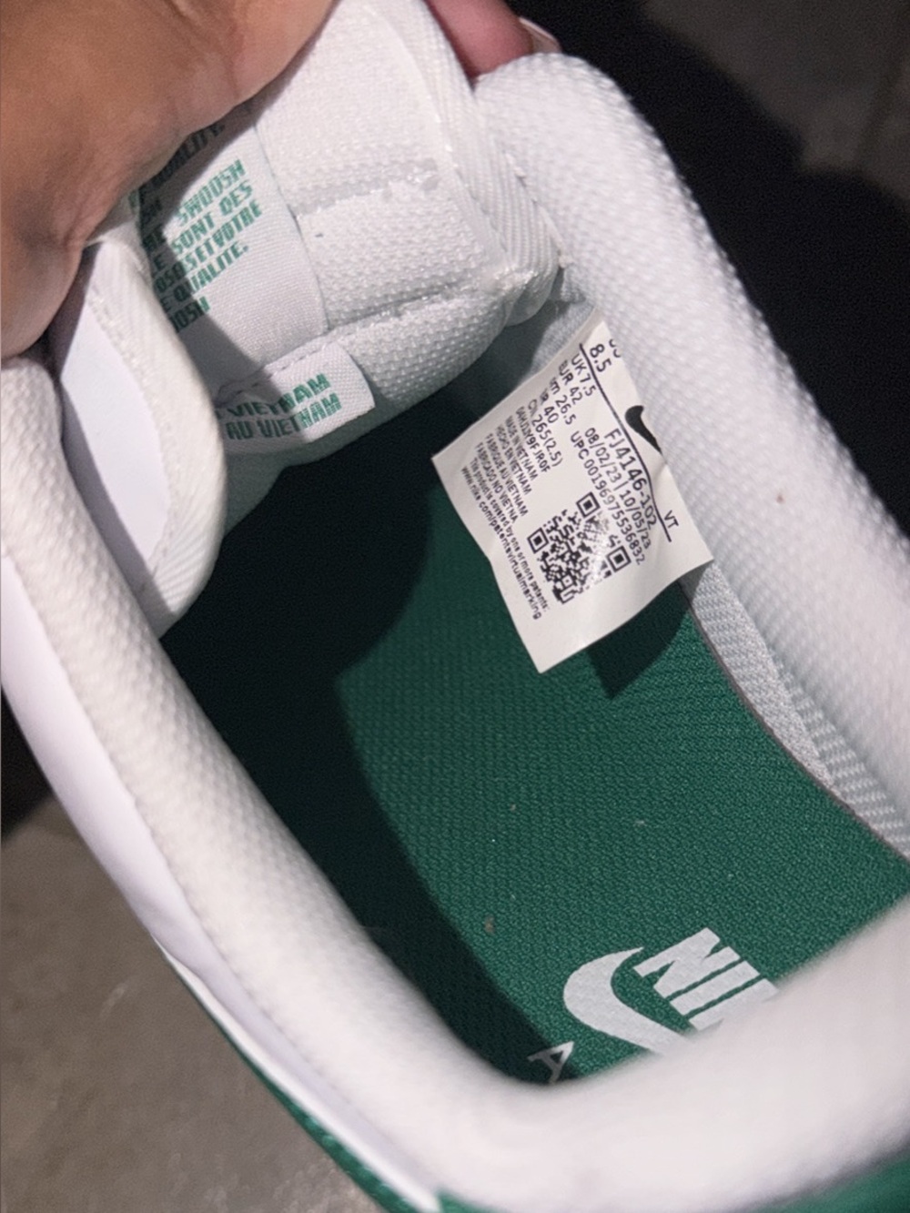 Men’s White and Green Air Force’s